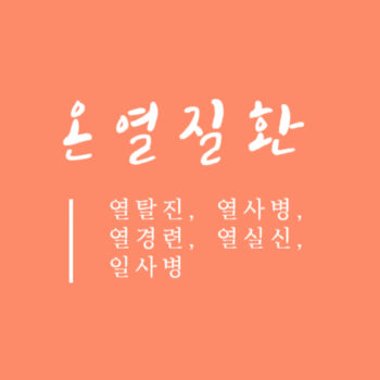 온열질환(열탈진, 열사병, 열경련, 열실신, 일사병)