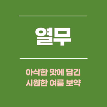 열무, 아삭한 맛에 담긴 시원한 여름 보약