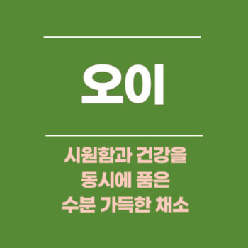 오이, 시원함과 건강을 동시에 품은 수분 가득한 채소