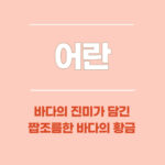 어란, 바다의 진미가 담긴 짭조름한 바다의 황금