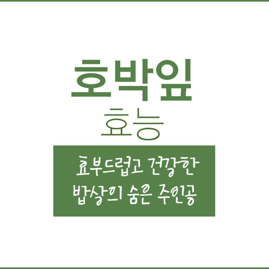 호박잎 효능, 부드럽고 건강한 밥상의 숨은 주인공